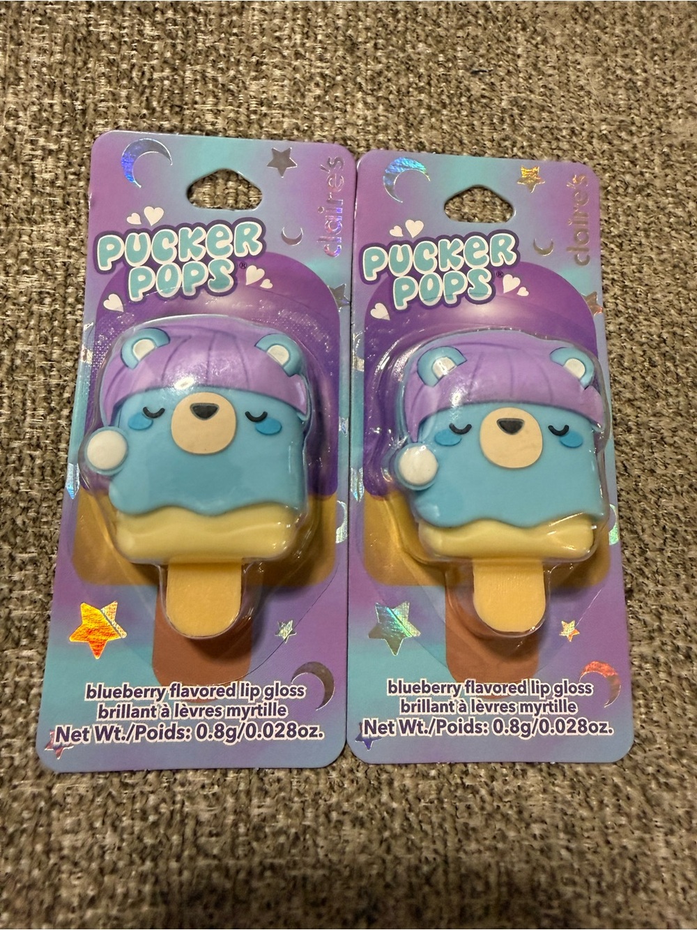 Claire's Pucker Pops Blueberry Ice Cream Bear Lip Gloss